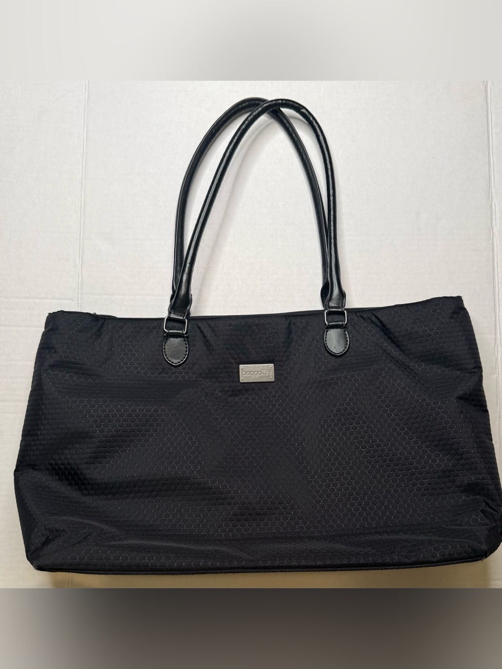 Baggallini Black Travel Tote Bag | Lightweight Work Carryall Overnight Bag